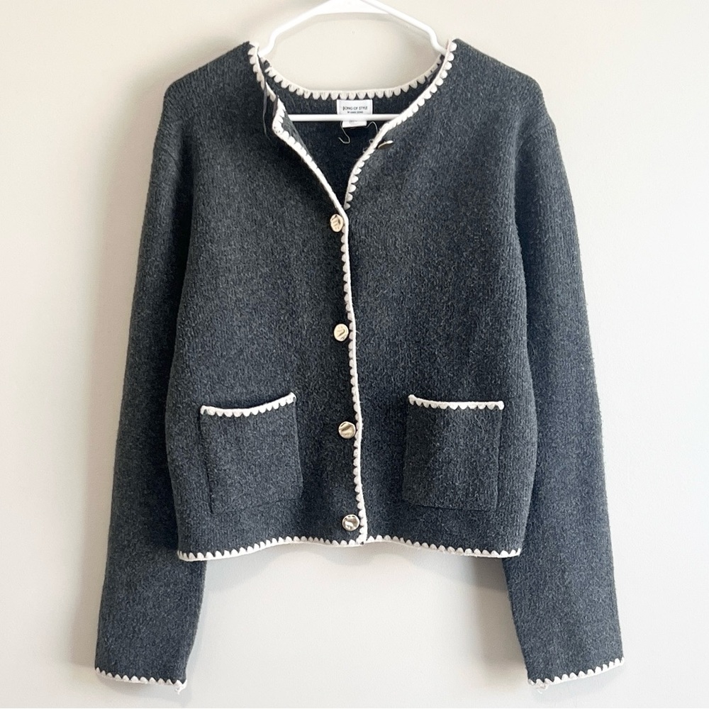 Revolve Song of Style Contrast Whipstitch Cardigan Sweater